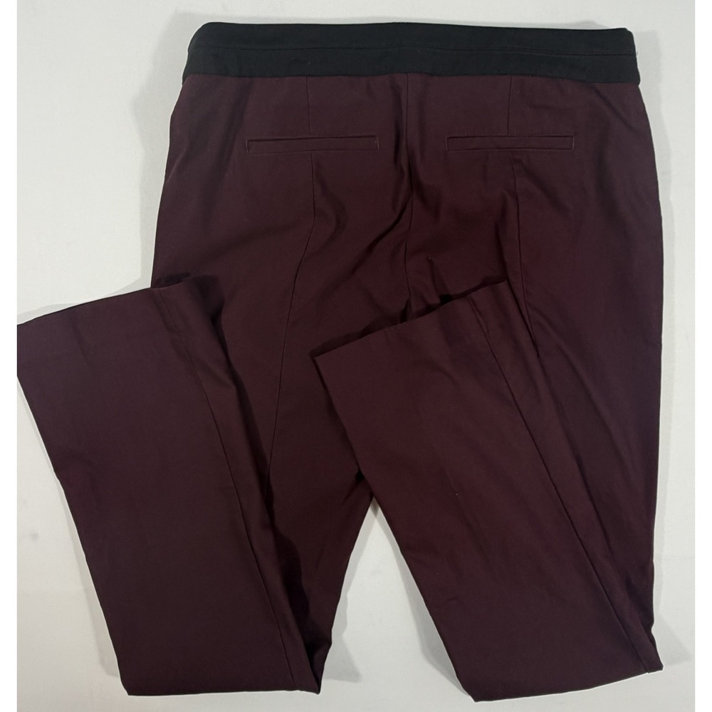 Express Columnist Pants Women 4R Burgundy Excellent Contrast Waistband Straight